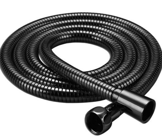 Tubo doccia estensibile acciaio nero